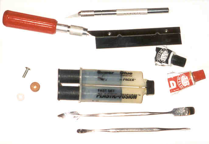 rail button installation tools and glue